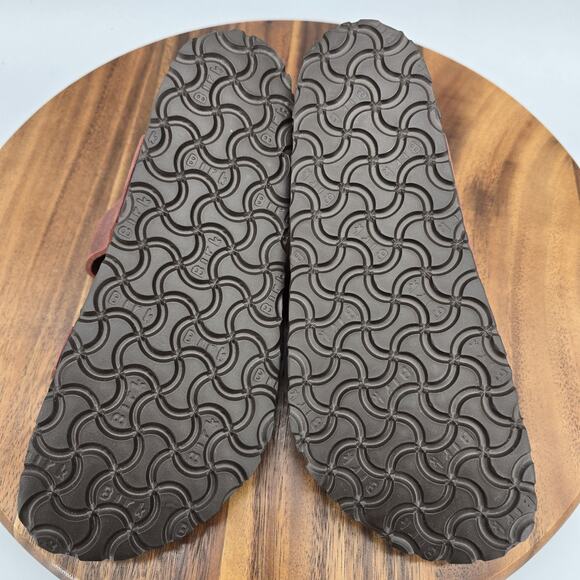 Birkenstock Mayari Sandals Womens 5 36 Red Brown Waxy Leather Shoes Toe Loop - Picture 7 of 8